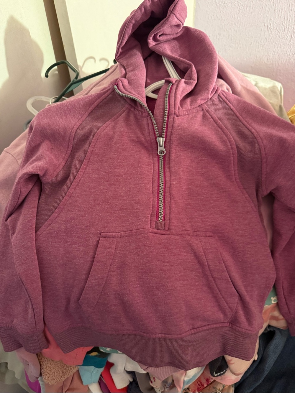 MTA Sport Girls Half-Zip Hooded Pullover - Dusty Mauve